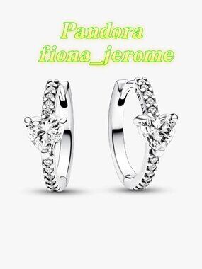 Pandora Sparkling Heart Hoop Earrings
